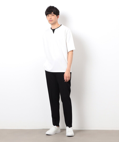 COMME CA ISM(コムサイズム)の「半袖 フェイクレイヤード キーネックTシャツ(Tシャツ/カットソー・メンズ・ホワイト/サックスブルー/ブラック/ベージュ・X-LARGE/LARGE/MEDIUM)」の6枚目の写真