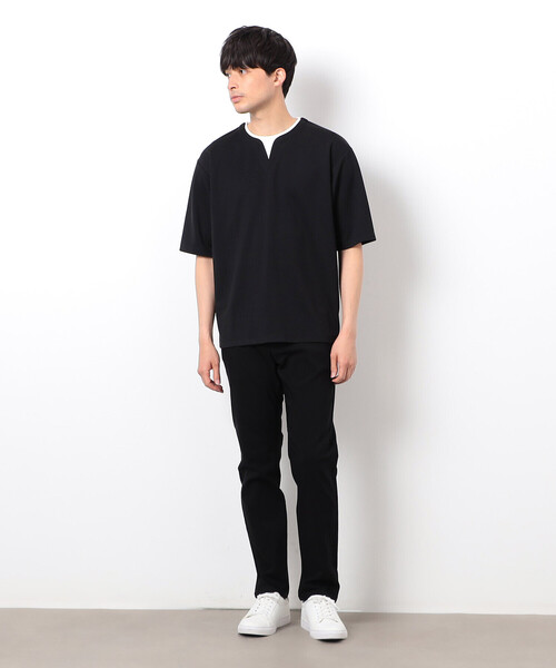 COMME CA ISM(コムサイズム)の「半袖 フェイクレイヤード キーネックTシャツ(Tシャツ/カットソー・メンズ・ホワイト/サックスブルー/ブラック/ベージュ・X-LARGE/LARGE/MEDIUM)」の11枚目の写真