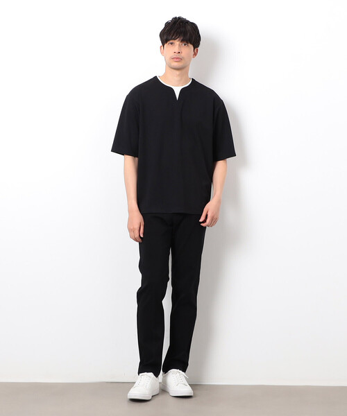 COMME CA ISM(コムサイズム)の「半袖 フェイクレイヤード キーネックTシャツ(Tシャツ/カットソー・メンズ・ホワイト/サックスブルー/ブラック/ベージュ・X-LARGE/LARGE/MEDIUM)」の12枚目の写真