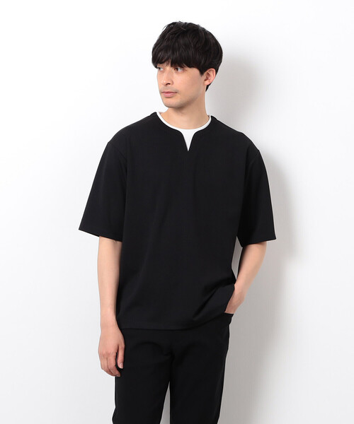COMME CA ISM(コムサイズム)の「半袖 フェイクレイヤード キーネックTシャツ(Tシャツ/カットソー・メンズ・ホワイト/サックスブルー/ブラック/ベージュ・X-LARGE/LARGE/MEDIUM)」の13枚目の写真