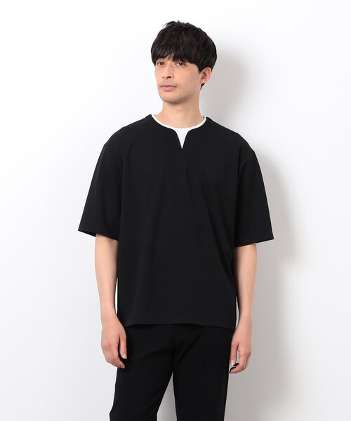 COMME CA ISM(コムサイズム)の「半袖 フェイクレイヤード キーネックTシャツ(Tシャツ/カットソー・メンズ・ホワイト/サックスブルー/ブラック/ベージュ・X-LARGE/LARGE/MEDIUM)」の14枚目の写真