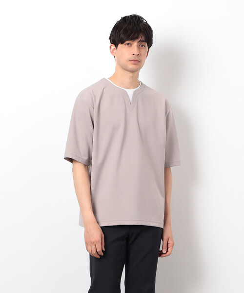 COMME CA ISM(コムサイズム)の「半袖 フェイクレイヤード キーネックTシャツ(Tシャツ/カットソー・メンズ・ホワイト/サックスブルー/ブラック/ベージュ・X-LARGE/LARGE/MEDIUM)」の17枚目の写真