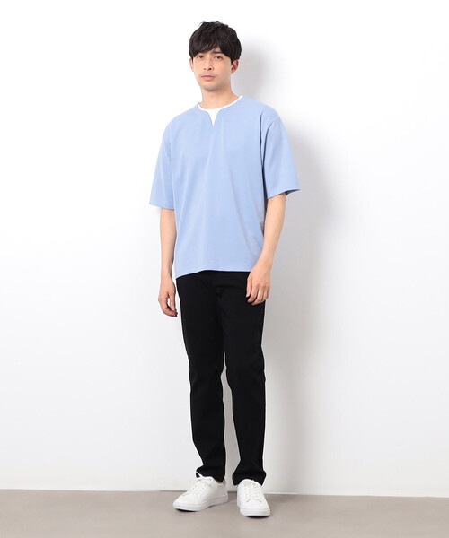 COMME CA ISM(コムサイズム)の「半袖 フェイクレイヤード キーネックTシャツ(Tシャツ/カットソー・メンズ・ホワイト/サックスブルー/ブラック/ベージュ・X-LARGE/LARGE/MEDIUM)」の18枚目の写真