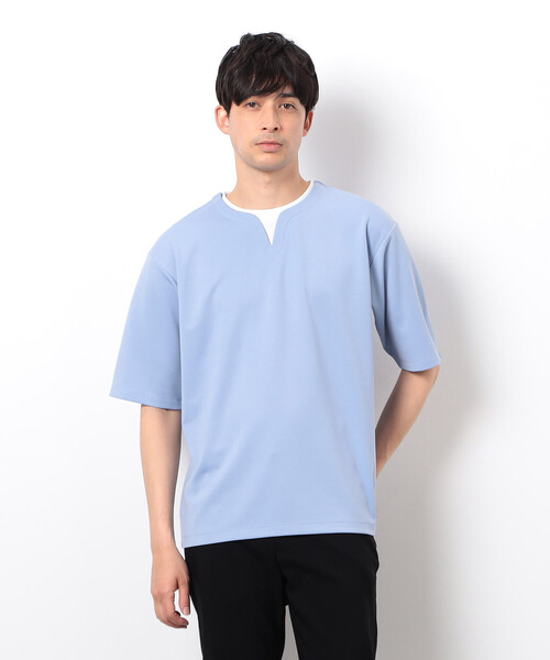 COMME CA ISM(コムサイズム)の「半袖 フェイクレイヤード キーネックTシャツ(Tシャツ/カットソー・メンズ・ホワイト/サックスブルー/ブラック/ベージュ・X-LARGE/LARGE/MEDIUM)」の19枚目の写真