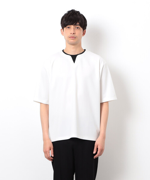 COMME CA ISM(コムサイズム)の「半袖 フェイクレイヤード キーネックTシャツ(Tシャツ/カットソー・メンズ・ホワイト/サックスブルー/ブラック/ベージュ・X-LARGE/LARGE/MEDIUM)」の21枚目の写真