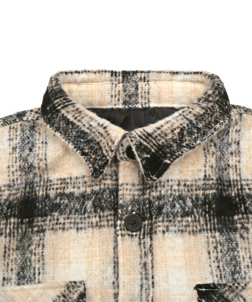 LUXSTYLE(ラグスタイル)の「起毛チェック柄シャツジャケット(ブルゾン・メンズ・ブルー/ブラック・L/M/XL)」の11枚目の写真