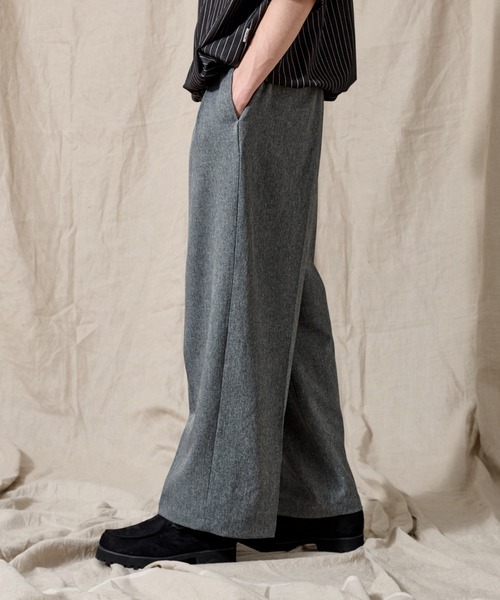 WETTEMPT(ウィテンプト)の「2 TUCK MELANGE EASY SLACKS /ツータックメランジイージースラックス(スラックス・メンズ・グレー/ベージュ・SMALL/MEDIUM/LARGE)」の7枚目の写真