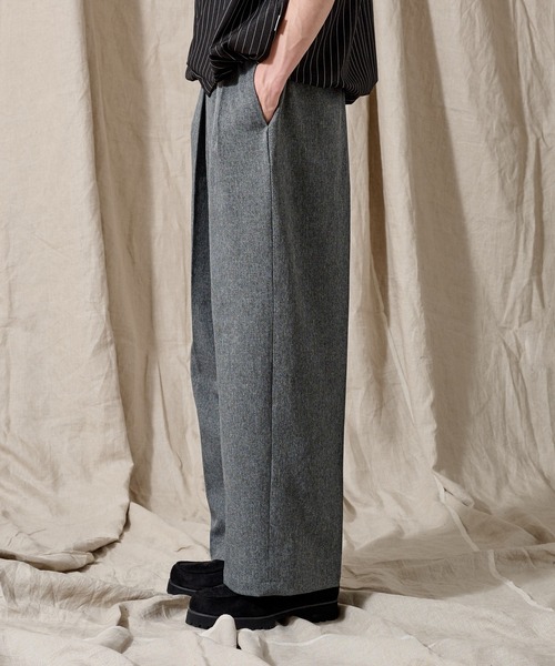 WETTEMPT(ウィテンプト)の「2 TUCK MELANGE EASY SLACKS /ツータックメランジイージースラックス(スラックス・メンズ・グレー/ベージュ・SMALL/MEDIUM/LARGE)」の8枚目の写真