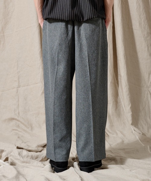 WETTEMPT(ウィテンプト)の「2 TUCK MELANGE EASY SLACKS /ツータックメランジイージースラックス(スラックス・メンズ・グレー/ベージュ・SMALL/MEDIUM/LARGE)」の6枚目の写真