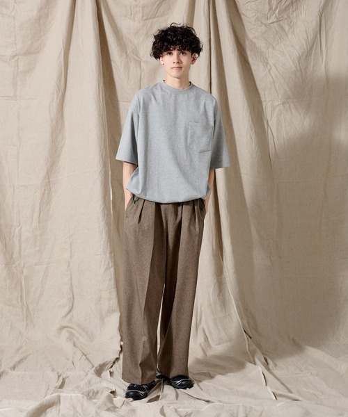 セール】2 TUCK MELANGE EASY SLACKS /ツータックメランジ