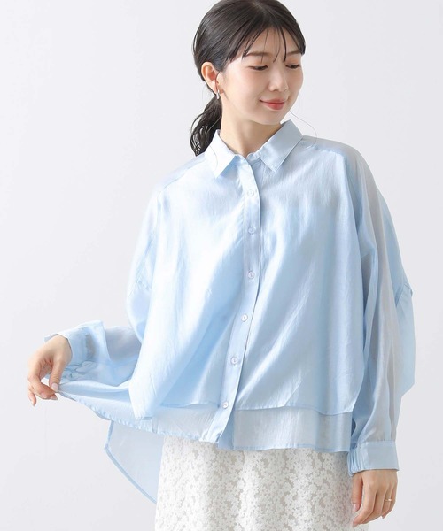 Gready Brilliant（グレディブリリアン）の「シアードルマンシャツ（シャツ/ブラウス・レディース・オフホワイト/サックスブルー・38）」の19枚目の写真