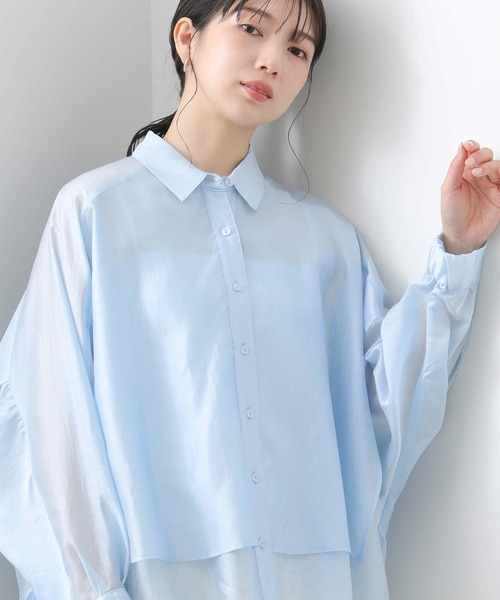 Gready Brilliant（グレディブリリアン）の「シアードルマンシャツ（シャツ/ブラウス・レディース・オフホワイト/サックスブルー・38）」の10枚目の写真