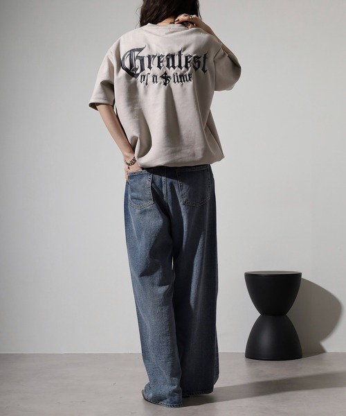 RE730（アールイーセブンサーティー）の「Logo embroidered short sleeve T-shirt / ロゴ刺繍半袖Tシャツ unisex（Tシャツ/カットソー・メンズ・ブラック/アイボリー/モカ・L/M）」の11枚目の写真
