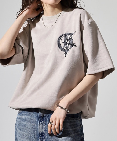 Logo embroidered short sleeve T-shirt / ロゴ刺繍半袖Tシャツ