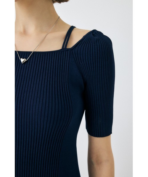 SQUARE NECK H/S KNIT ドレス（ワンピース）｜MOUSSY（マウジー