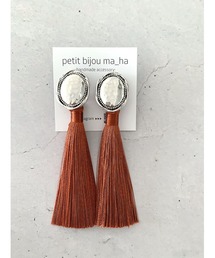 petit bijou_ma_ha/メタルカボション×タッセル2WAYピアス