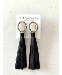 petit bijou_ma_ha/メタルカボション×タッセル2WAYピアス