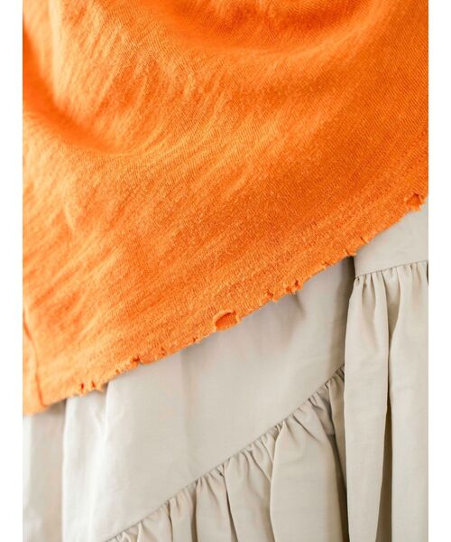 Ungrid(アングリッド)の「【UNISEX/ユニセックス】エンブロイダリーダメージロゴTee(Tシャツ/カットソー・レディース・オフホワイト/ブラック/オレンジ・SMALL/MEDIUM)」の16枚目の写真