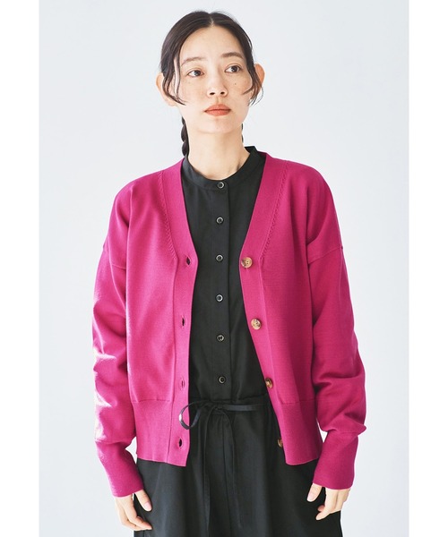 and myera（アンド マイラ）の「ａｎｄ　ｍｙｅｒａ　ｆｅａｔ．ａｖｅｃｍｏｉ　ザクロ色のカーディガン（カーディガン/ボレロ・レディース・ピンク・L/M/LL/S）」の5枚目の写真