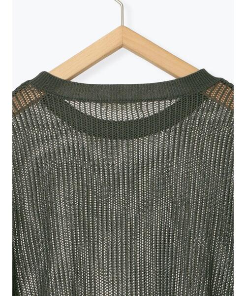 Samansa Mos2 blue（サマンサモスモスブルー）の「メッシュプルオーバー（ニット/セーター・レディース・チャコールグレー/キナリ/ライトベージュ・F）」の20枚目の写真