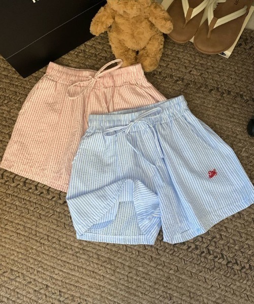Vipoa(ヴィポア)の「ストライプロゴショートパンツ(その他パンツ・レディース・ブルー/ピンク・FREE)」の13枚目の写真