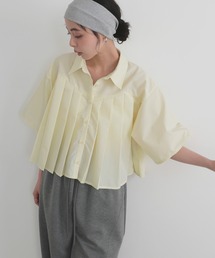 LIAN | プリーツデザインショートシャツ(シャツ/ブラウス)