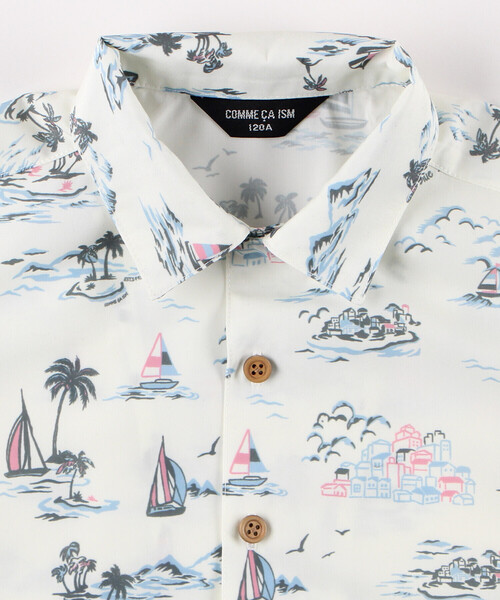 COMME CA ISM（コムサイズム）の「マリンアロハ柄 アロハシャツ（シャツ/ブラウス・キッズ・ネイビー/アイボリー・110cm/100cm/120cm/130cm/140cm/150cm）」の10枚目の写真