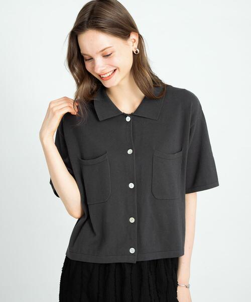 URBAN RESEARCH Sonny Label（アーバンリサーチサニーレーベル）の「(接触冷感)クールミストニットシャツ（ニット/セーター・レディース・イエロー/チャコールグレー/アイボリー・FREE）」の3枚目の写真