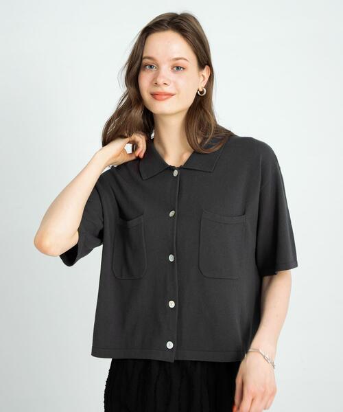 URBAN RESEARCH Sonny Label（アーバンリサーチサニーレーベル）の「(接触冷感)クールミストニットシャツ（ニット/セーター・レディース・イエロー/チャコールグレー/アイボリー・FREE）」の5枚目の写真