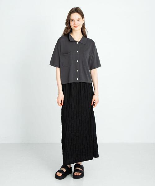 URBAN RESEARCH Sonny Label（アーバンリサーチサニーレーベル）の「(接触冷感)クールミストニットシャツ（ニット/セーター・レディース・イエロー/チャコールグレー/アイボリー・FREE）」の8枚目の写真