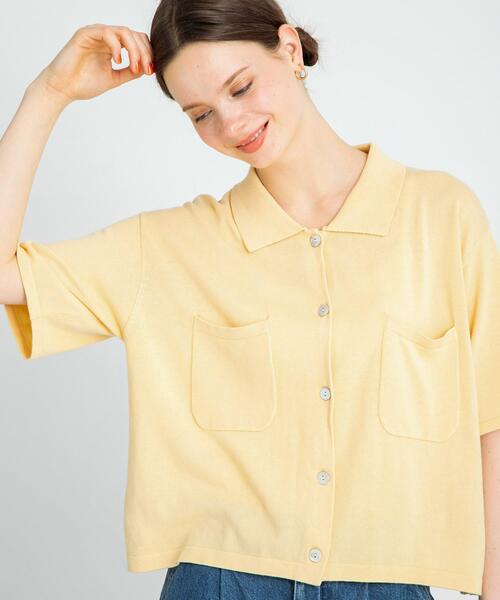 URBAN RESEARCH Sonny Label（アーバンリサーチサニーレーベル）の「(接触冷感)クールミストニットシャツ（ニット/セーター・レディース・イエロー/チャコールグレー/アイボリー・FREE）」の12枚目の写真