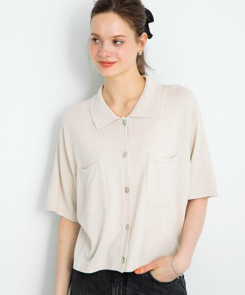 セール】(接触冷感)クールミストニットシャツ（ニット/セーター