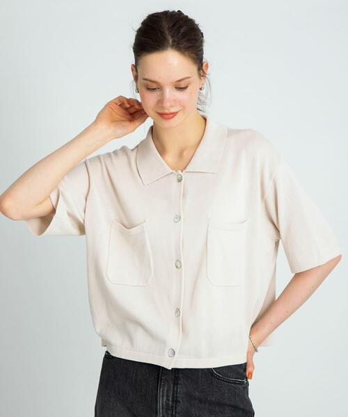 セール】(接触冷感)クールミストニットシャツ（ニット/セーター