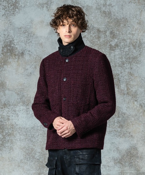 glamb(グラム)の「Hidden Valley Tweed Jacket / ヒドゥンバレーツイードジャケット(ブルゾン・メンズ・ブラック/ワイン・S/M/L)」の11枚目の写真