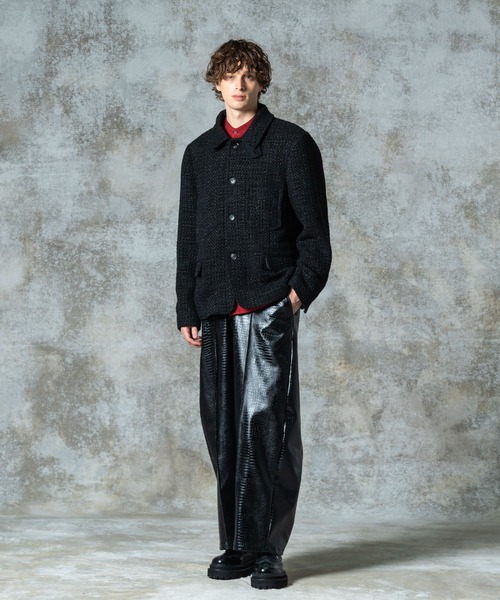 glamb(グラム)の「Hidden Valley Tweed Jacket / ヒドゥンバレーツイードジャケット(ブルゾン・メンズ・ブラック/ワイン・S/M/L)」の12枚目の写真