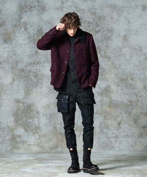 glamb(グラム)の「Hidden Valley Tweed Jacket / ヒドゥンバレーツイードジャケット(ブルゾン・メンズ・ブラック/ワイン・S/M/L)」の16枚目の写真