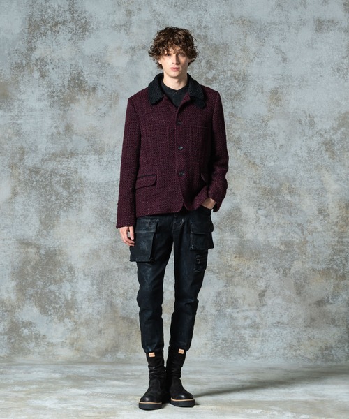 glamb(グラム)の「Hidden Valley Tweed Jacket / ヒドゥンバレーツイードジャケット(ブルゾン・メンズ・ブラック/ワイン・S/M/L)」の17枚目の写真