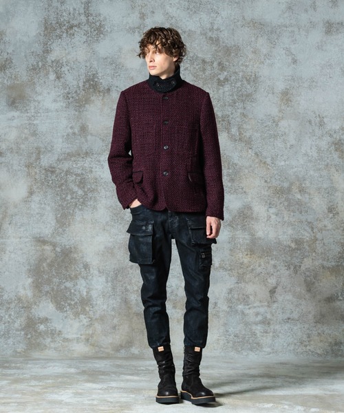 glamb(グラム)の「Hidden Valley Tweed Jacket / ヒドゥンバレーツイードジャケット(ブルゾン・メンズ・ブラック/ワイン・S/M/L)」の18枚目の写真