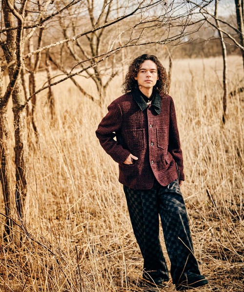 glamb(グラム)の「Hidden Valley Tweed Jacket / ヒドゥンバレーツイードジャケット(ブルゾン・メンズ・ブラック/ワイン・S/M/L)」の19枚目の写真