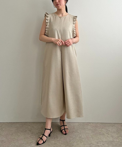 LHELBIE（レルビエ）の「タックスリーブワンピース（ワンピース・レディース・ライトベージュ/ブラック/ネイビー・M）」の19枚目の写真