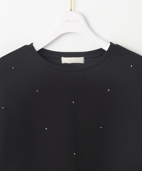 ANY SIS(エニィスィス)の「ビジュー付き カットソー(Tシャツ/カットソー・レディース・ホワイト系/ライトイエロー系/ブラック系・4)」の14枚目の写真