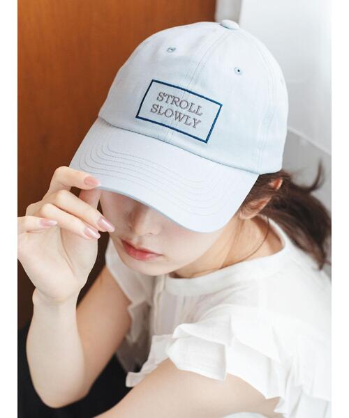 so4u(ソーフォーユー)の「ロゴ刺繍キャップ(ハット・レディース・ベージュ/ブルー・F)」の2枚目の写真