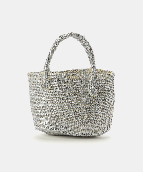 B.C STOCK(ベーセーストック)の「AFRICAN SQUARE/アフリカンスクエア プラサイザルバッグ S(ショルダーバッグ・レディース・シルバー/ガンメタ・FREE)」の1枚目の写真