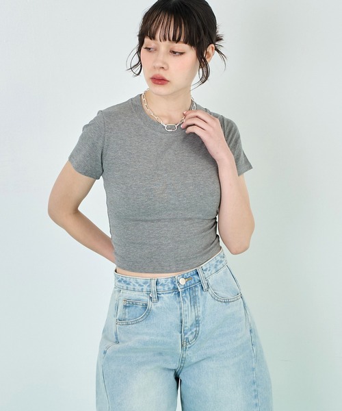 ANAP(アナップ)の「バックギャザートップス(Tシャツ/カットソー・レディース・グレー/ブラック/ホワイト・FREE)」の14枚目の写真