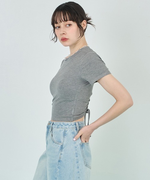 ANAP(アナップ)の「バックギャザートップス(Tシャツ/カットソー・レディース・グレー/ブラック/ホワイト・FREE)」の13枚目の写真