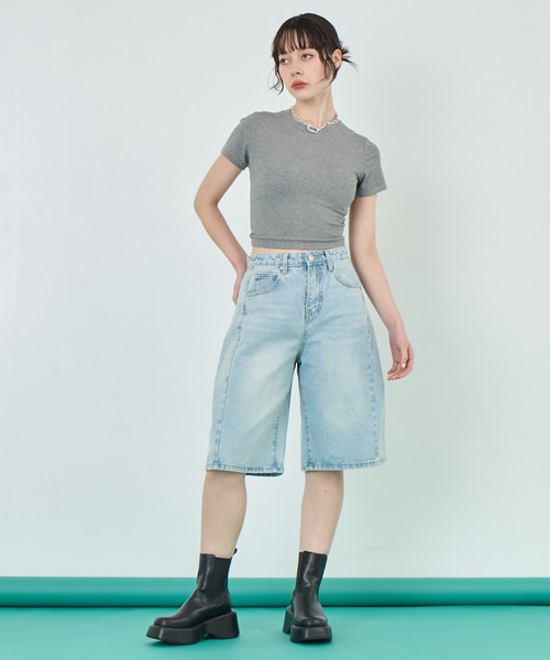 ANAP(アナップ)の「バックギャザートップス(Tシャツ/カットソー・レディース・グレー/ブラック/ホワイト・FREE)」の12枚目の写真