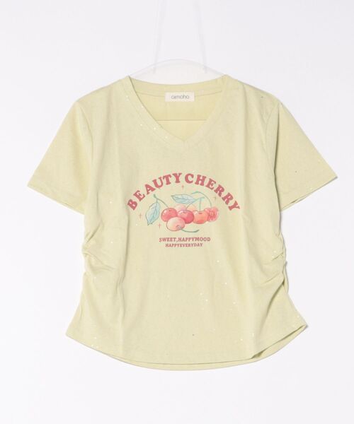 aimoha(アイモハ)の「VネックチェリーTシャツ(Tシャツ/カットソー・レディース・グレー/ブルー/ホワイト/ライトグリーン/パープル・FREE)」の20枚目の写真