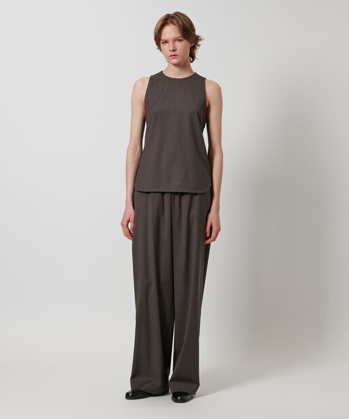 LOEFF（ロエフ）の「＜LOEFF＞トロピカルウール アメリカンスリーブ ブラウス（シャツ/ブラウス・レディース・ブラック/ブラウン・FREE）」の6枚目の写真