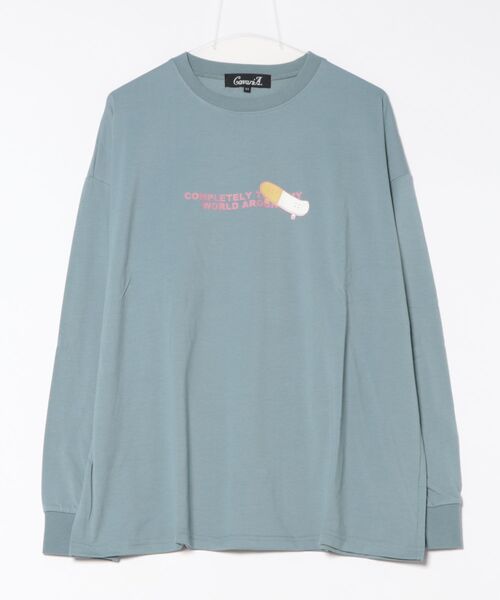 NO WAY（ノーウェイ）の「/天竺　プリントロンT（Tシャツ/カットソー・メンズ・ホワイト/ピンク/ブルー・LARGE/MEDIUM）」の3枚目の写真