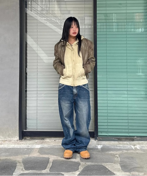 SCULPTOR（スカルプター）の「Beaded Waist Denim Pants（デニムパンツ・レディース・インディゴブルー/ブルー/ライトブルー・SMALL/MEDIUM/X-LARGE/X-SMALL）」の8枚目の写真